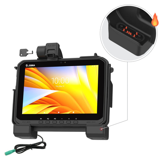 RAM Mounts Key-Locking Powered Dock with Heated Pins for Zebra ET60 and ET65 – main product photo