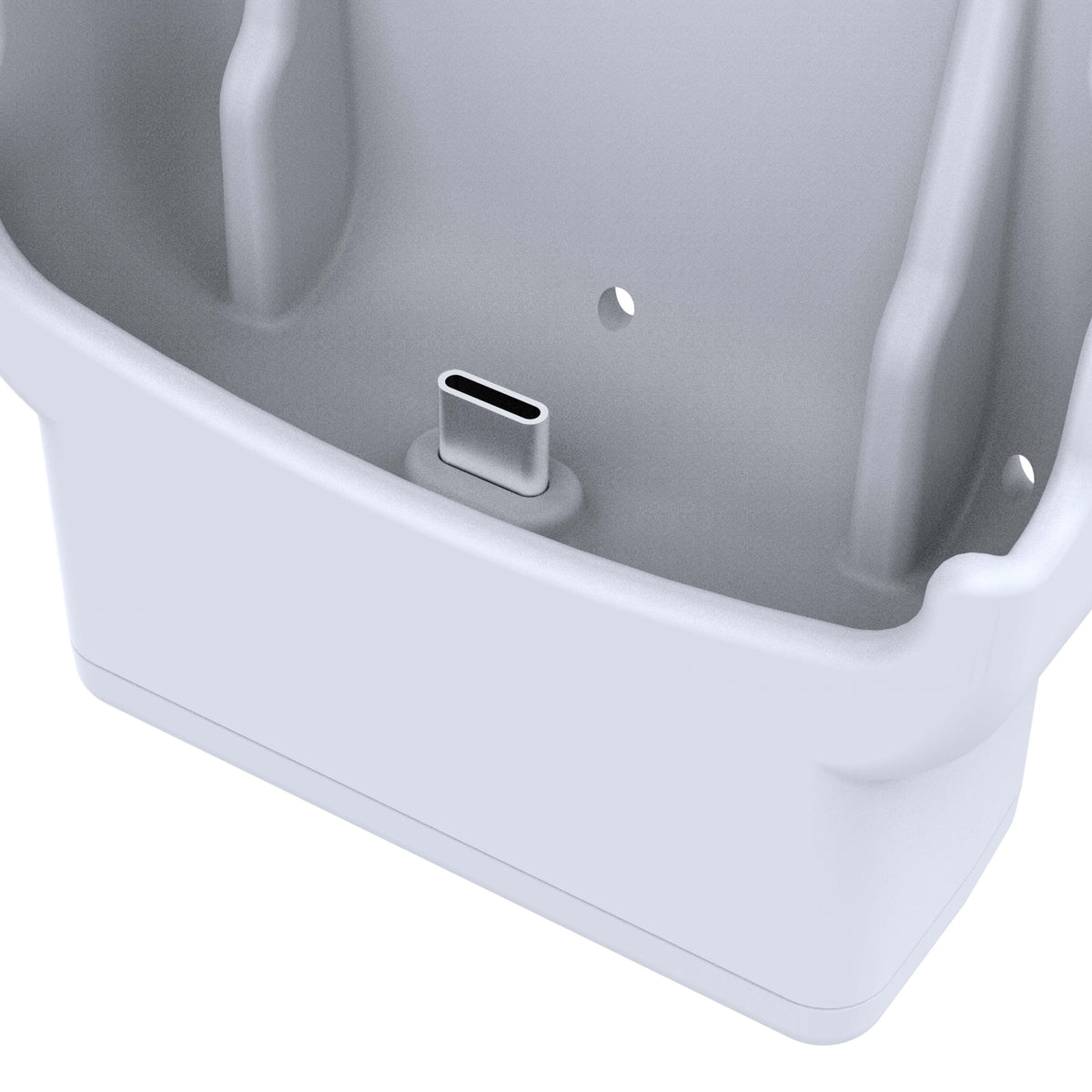 RAM Mounts grey powered dock with USB-C for Zebra HC20 and HC50 – another angle