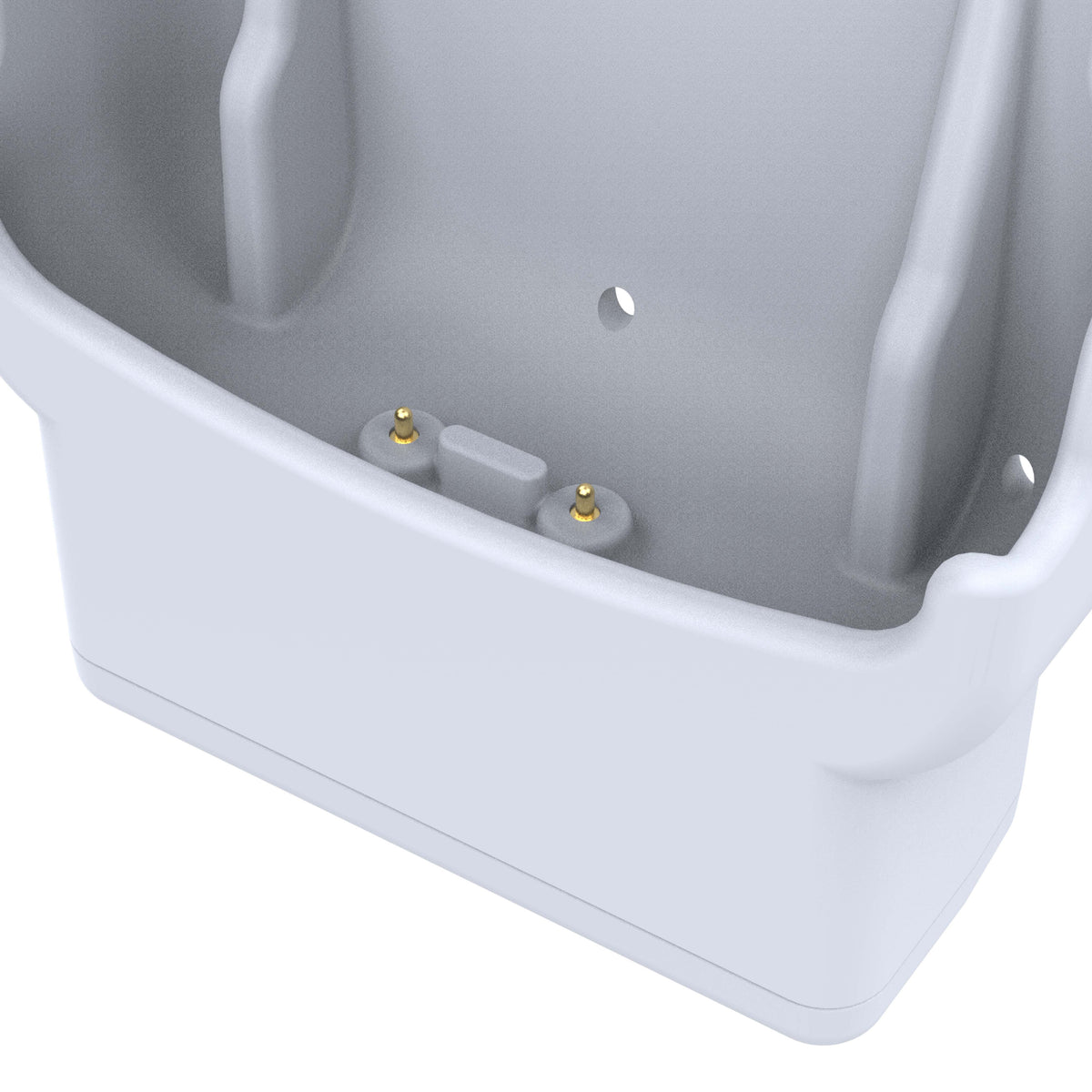 RAM Mounts grey powered dock with pogo pins for Zebra HC20 and HC50 – another angle