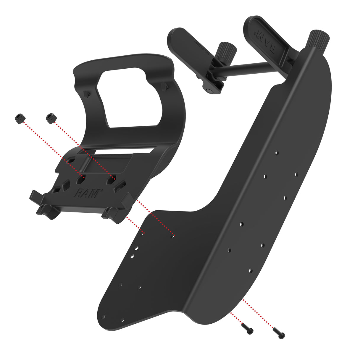 RAM Mounts printer mount with paper feed for Zebra ZQ630 series – alternative view
