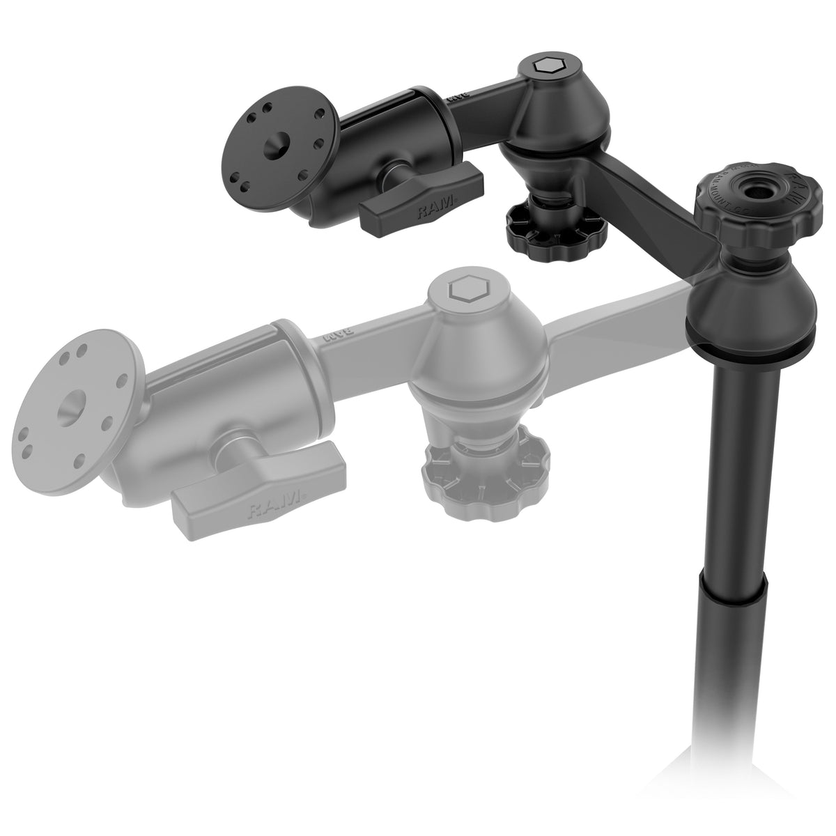 RAM Mounts No-Drill universal vehicle floor mount with dual swing arms – additional product photo
