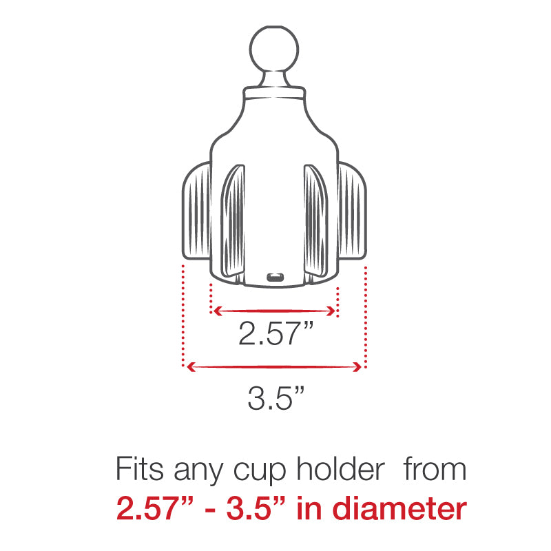 RAM Mounts Stubby cup holder mount with B-size double socket arm – further product photo