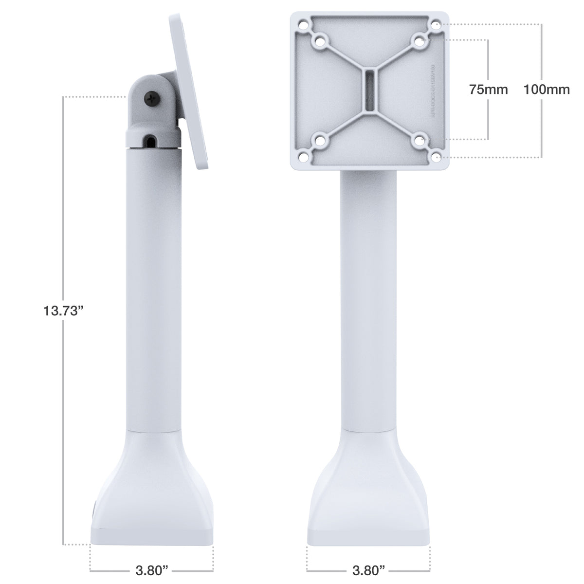 RAM Mounts 14-inch pedestal mount with 75 × 75 mm and 100 × 100 mm VESA patterns in grey – further product photo