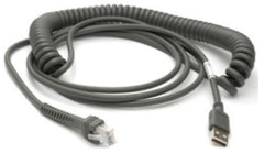 Zebra USB kabelis, ekranēts, 4.6 m, spirālveida, A tipa (CBA-U29-C15ZBR)