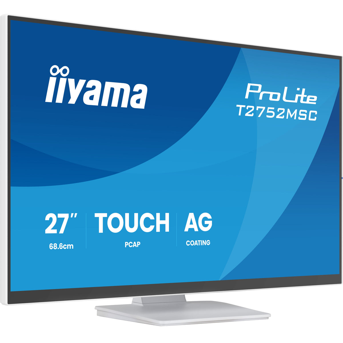 iiyama ProLite T2752MSC-W1AG 27-inch touch monitor, white – alternate view
