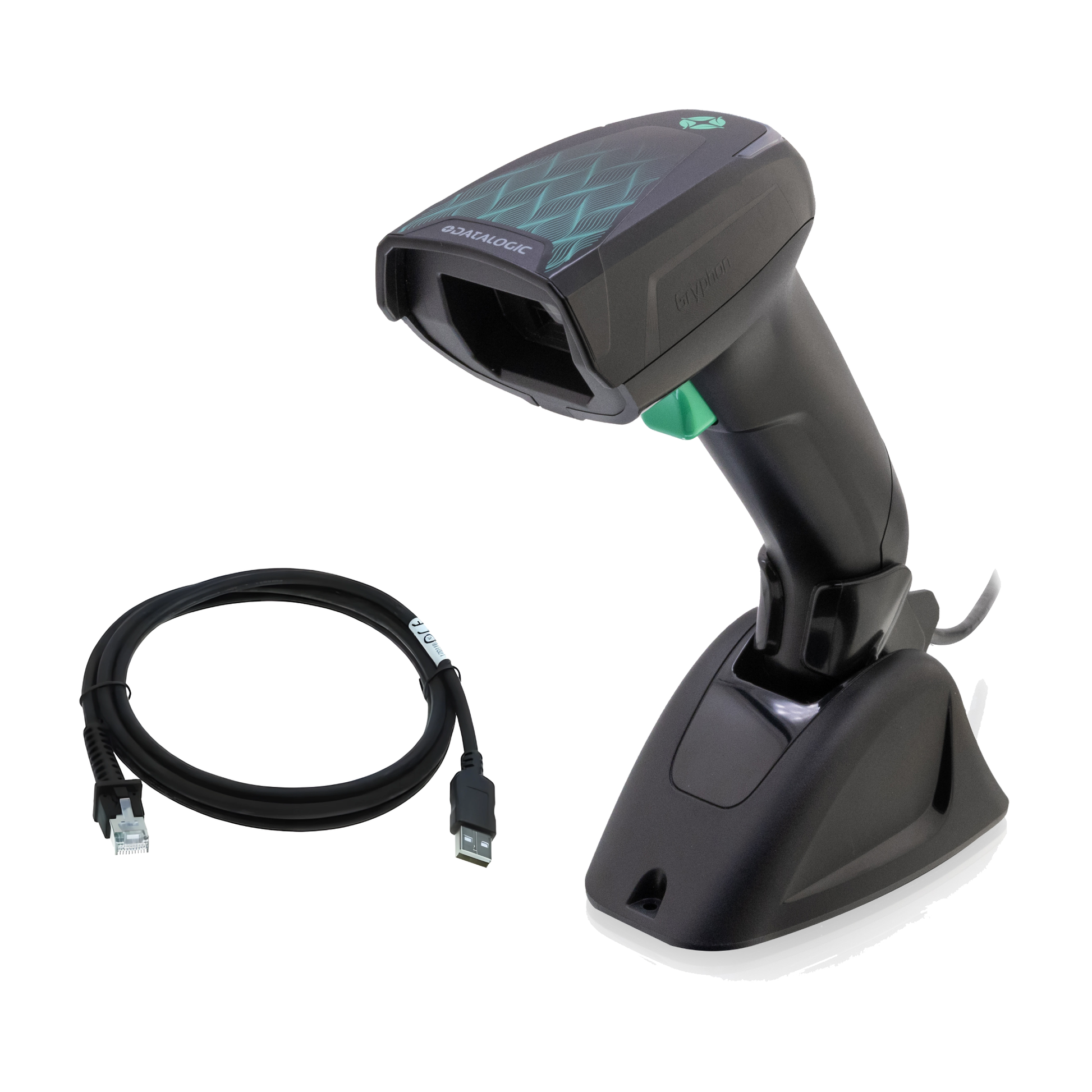 Datalogic Gryphon GD4620 Barcode Scanner with stand, black (GD4620-BKK1S-HD)