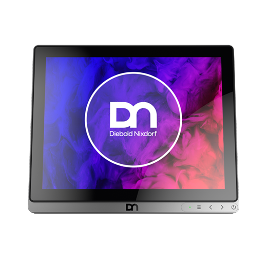 Diebold Nixdorf D1104 10.4-inch touch display, black, front view