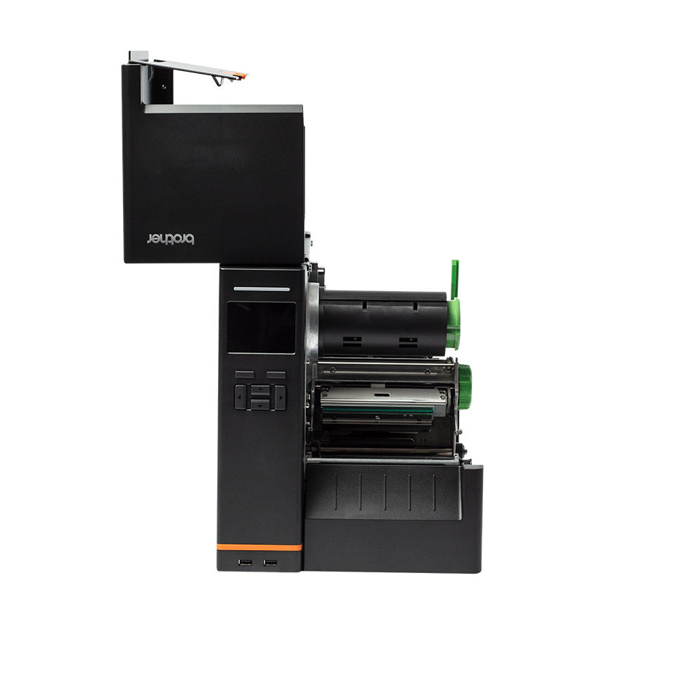Brother TJ-4520TN industrial label printer – with media cover open