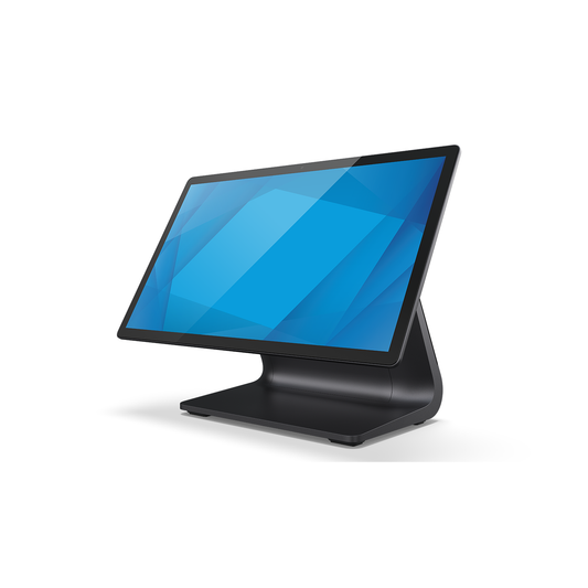 Elo EloPOS Z30 Android POS terminal, front-left angle, dark grey metallic