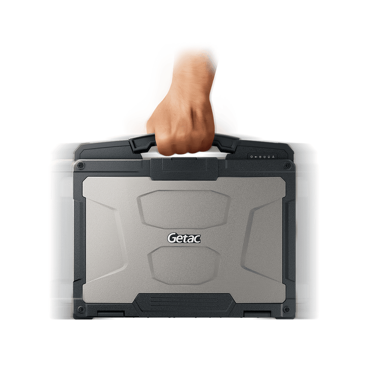 Getac B360 Pro G3 BV1164B4BDAJ closed, carried by its integrated handle