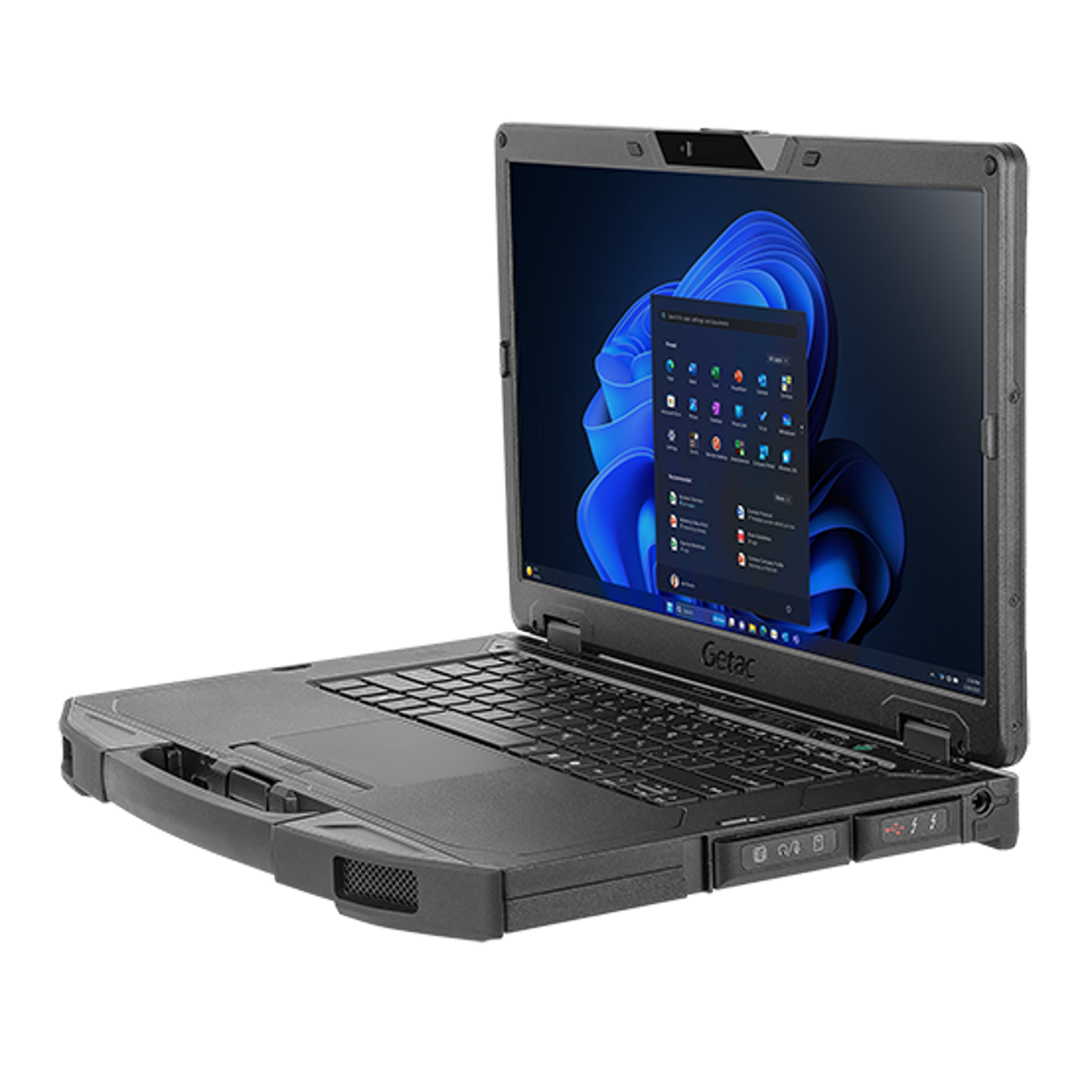 Getac S510 SU1N6CQDSDXX right three-quarter view with sealed port covers