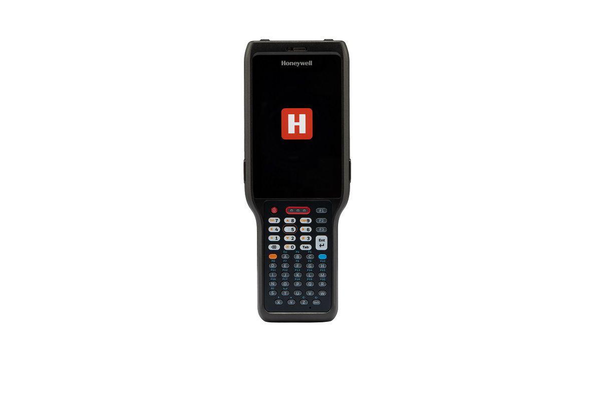 Honeywell CK62 rugged Android mobile computer, 47-key alphanumeric keypad, 2D imager, 5G + Wi-Fi (CK62-X10-5ES1ACG) – front view, start screen
