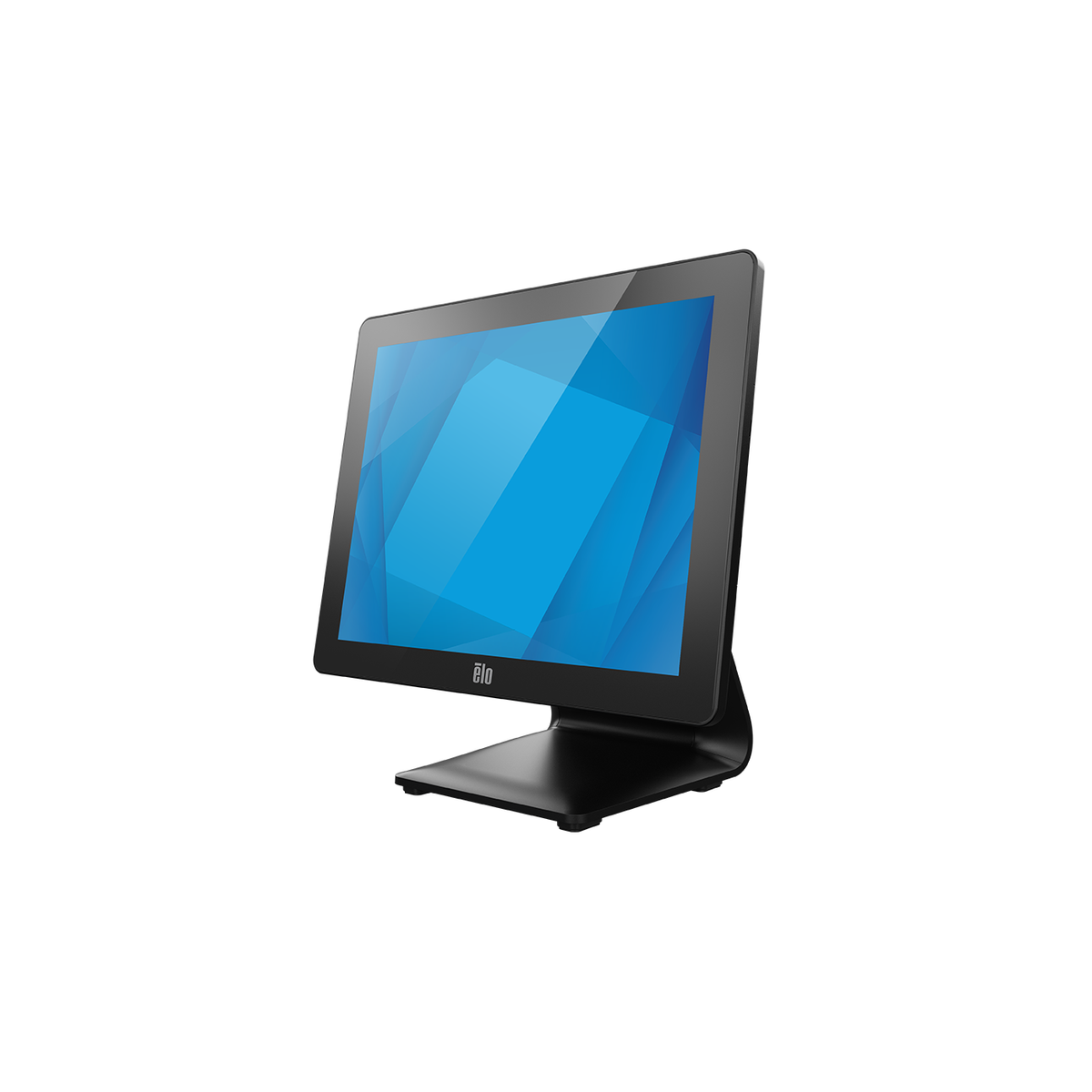 Elo I-Series 3 with Intel 15-inch 4:3 POS touch computer E701155, left angled view with POS stand