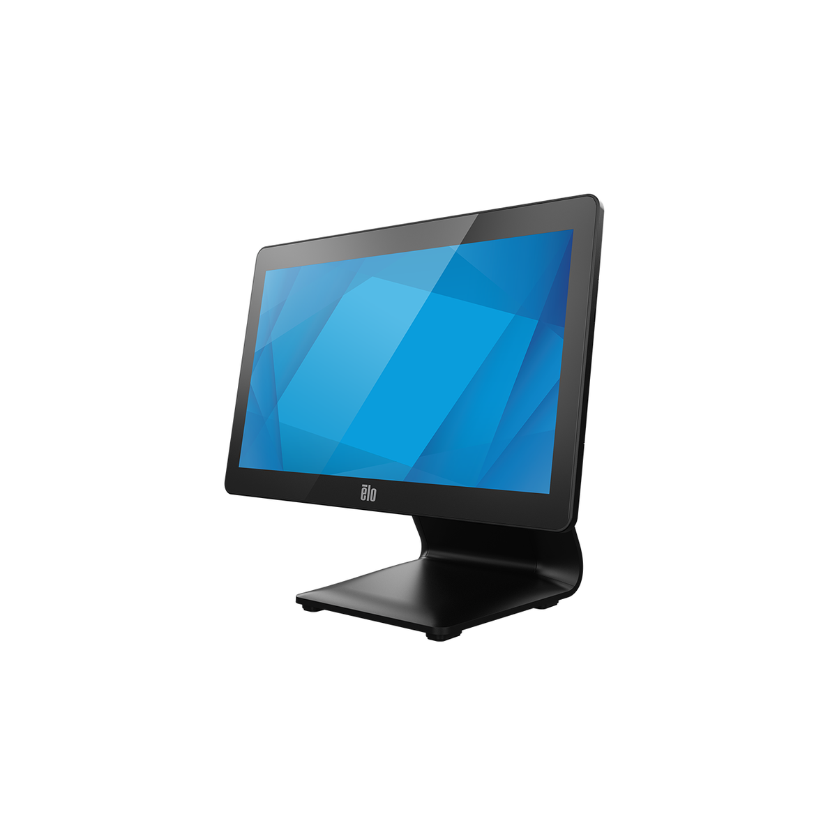 Elo I-Series 3 with Intel 15.6-inch touch computer E706223, left angled view with POS stand