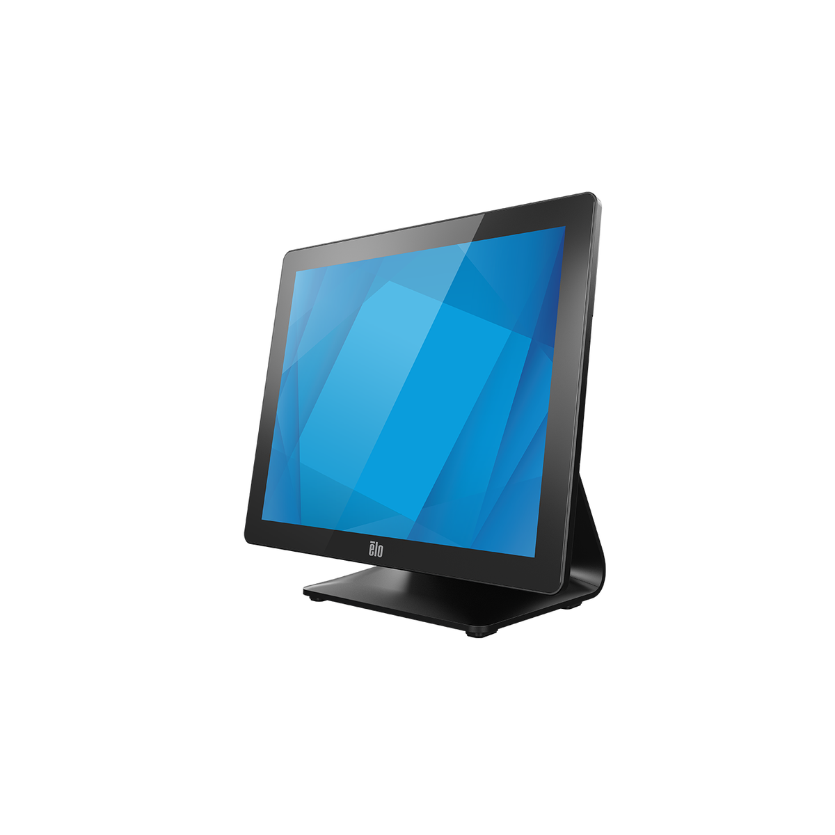 Elo I-Series 3 with Intel 17-inch 5:4 touch computer on integrated POS stand, left angle view