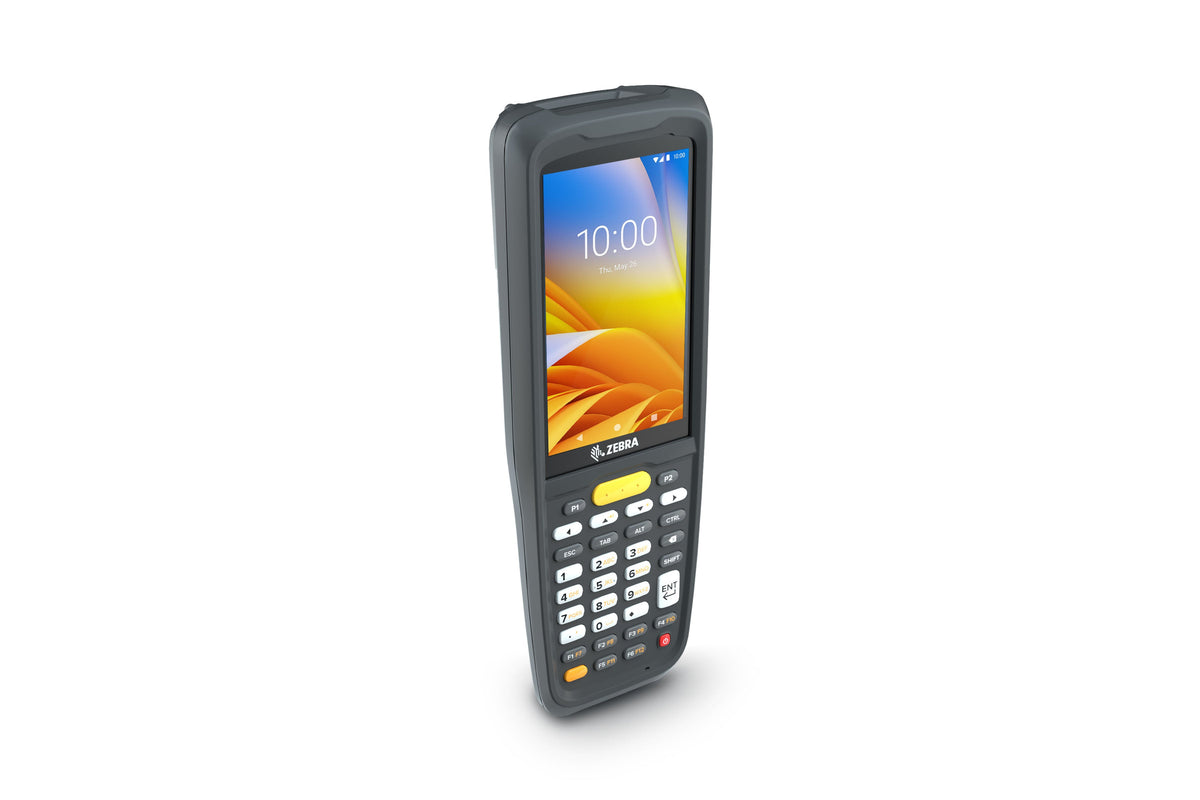 Zebra MC2700 rugged keypad mobile computer, 4G LTE, 34-key function numeric keypad (MC27BK-2B3S3RW) – angled front view
