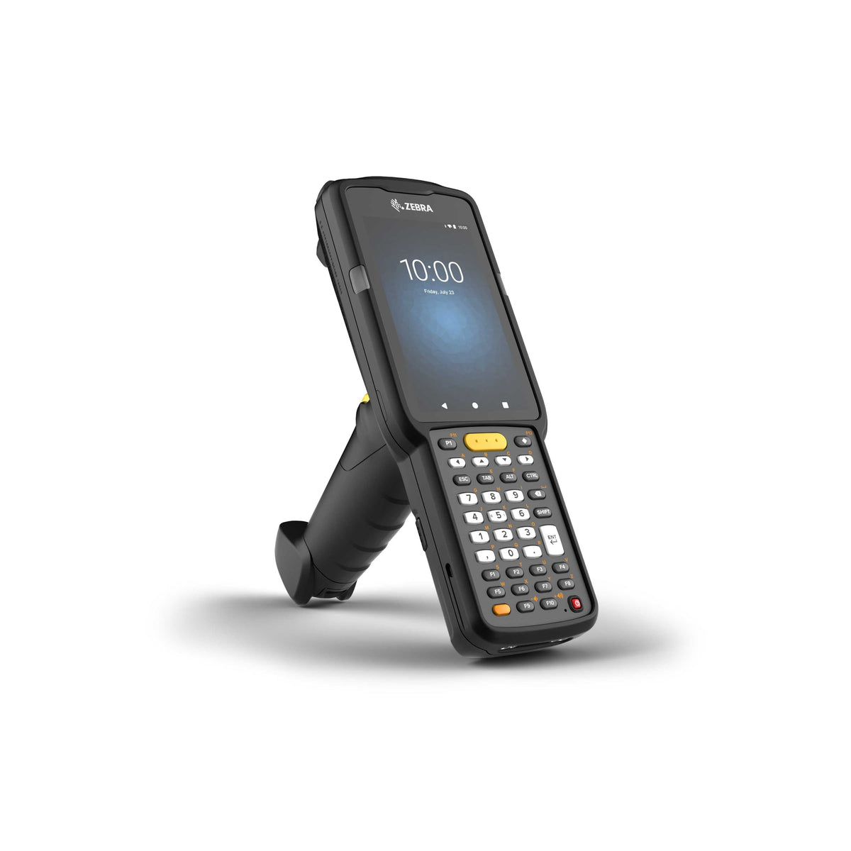 Zebra MC3300x rugged keypad mobile computer, pistol grip, 38-key function numeric keypad (MC330L-GL3EG4RW) – angled front view