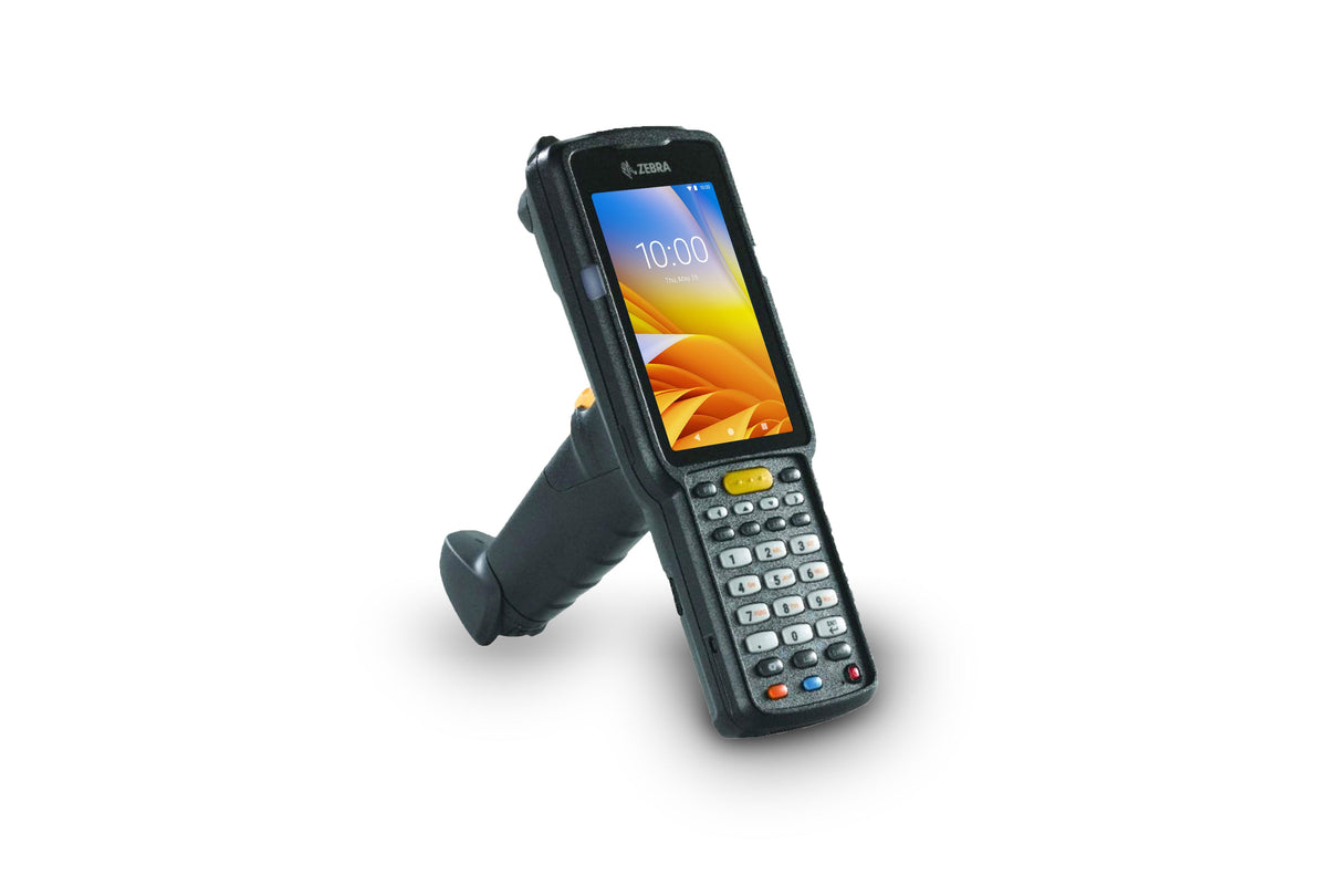 Zebra MC3300x rugged keypad mobile computer, pistol grip, 29-key numeric keypad (MC330L-GE2EG4RW) – side view