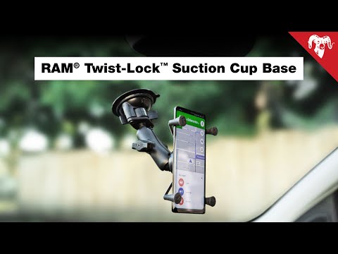RAM Mounts Twist-Lock Suction Cup Mount with Diamond Plate, B-Size, Long Arm (RAM-B-166U-C) – official RAM Mounts video