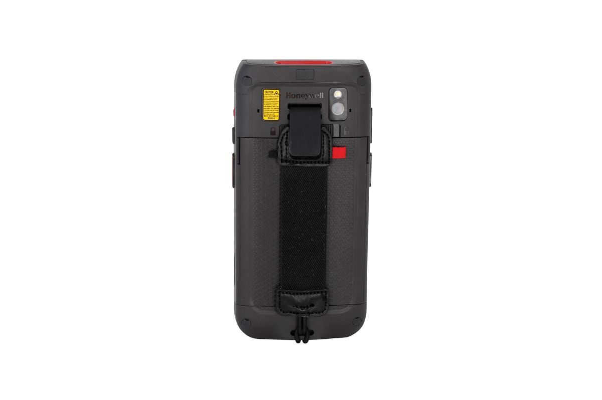 Honeywell CT40 Android mobile computer, FlexRange 2D imager (CT40-L1N-28C11BE) – back view with hand strap