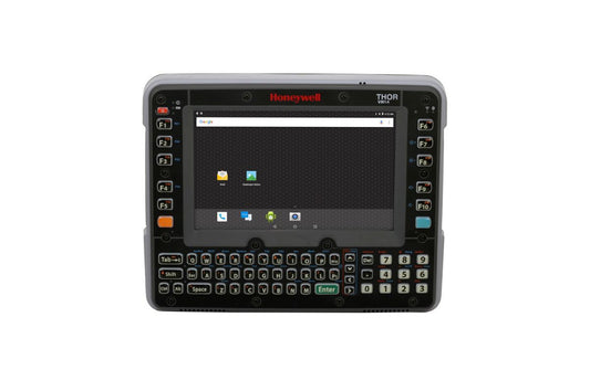 Honeywell Thor VM1A 8" Android vehicle-mount computer with integrated QWERTY keypad, indoor, resistive touch (VM1A-L0N-1B1A20E) – front view