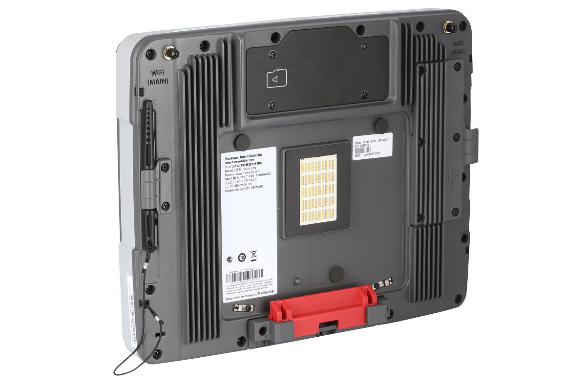 Honeywell Thor VM3A 12.1" Android vehicle-mount computer, outdoor, resistive touch (VM3A-L0N-1B3A20E) – back view