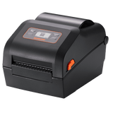 BIXOLON XD5-40d 4-inch direct thermal desktop label printer, black (XD5-40dEBK) – front view with LCD