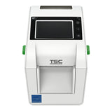 TSC DH220LHC healthcare desktop label printer, white, touch LCD, peeler, Bluetooth (DH220LHC-A001-0212) – front view