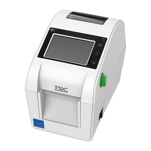 TSC DH220LHC healthcare desktop label printer, white, touch LCD, peeler (DH220LHC-A001-0012) – detail view