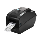 BIXOLON SLP-TX223 2-inch thermal transfer desktop label printer, dark grey (SLP-TX223G) – front view with label