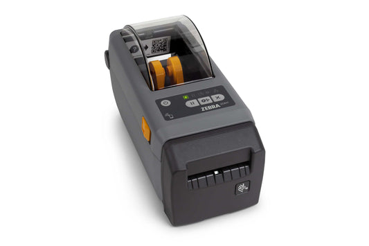 Zebra ZD611d 2-inch direct thermal desktop label printer, dark grey, 203 dpi, cutter, USB + Ethernet (ZD6A022-D2EE00EZ) – cutter, right view