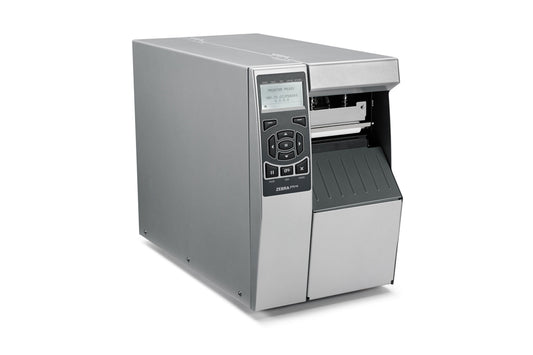Zebra ZT510 industrial label printer, multi-line LCD, tear-off, 203 dpi, thermal transfer (ZT51042-T0EC000Z) – angled front view