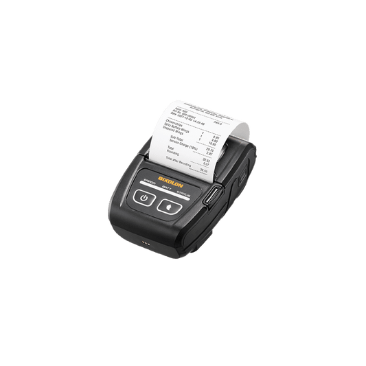 Bixolon SPP-C200 2-inch compact mobile receipt printer, Bluetooth (iOS), USB-C, black (SPP-C200iK/BEG) – printing a receipt