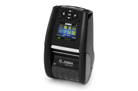 Zebra ZQ610 Plus mobile receipt and label printer, black, Wi-Fi 6 + Bluetooth (ZQ61-AUXAE14-00) – front 3/4 view