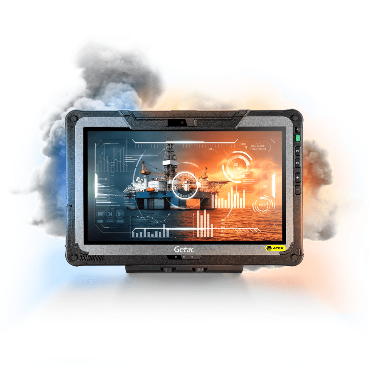 Getac F110 G7-EX ATEX/IECEx Zone 2/22 rugged 11.6-inch tablet (FTBQ66TI1PXX) – front view
