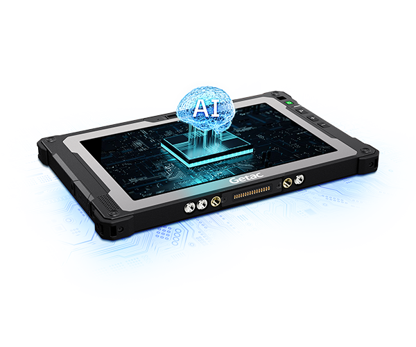 Getac ZX80 8" rugged Android tablet, without barcode scanner (Z8A7LXGX17XC) – angled view
