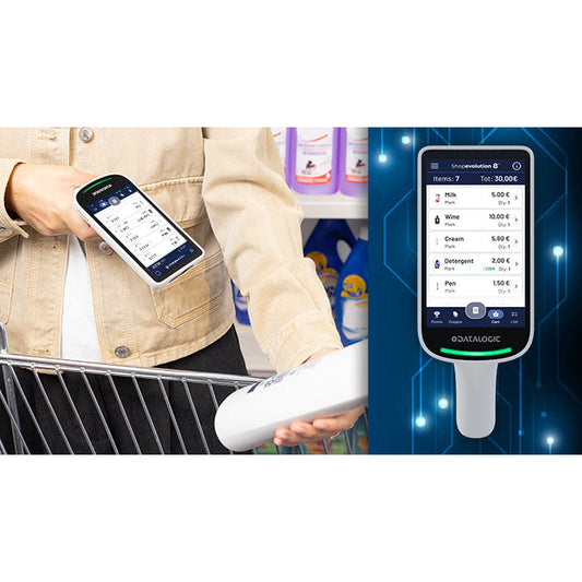 Datalogic Joya Smart self-shopping handheld barcode scanner, 2D imager (911450001) – self-shopping in use
