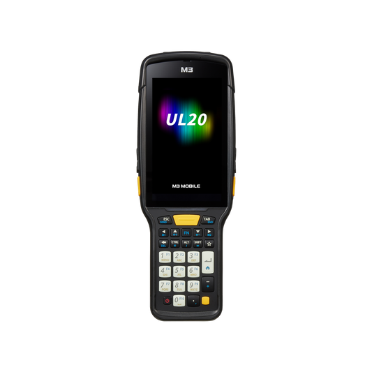 M3 Mobile UL20F (Frozen, cold-storage) rugged Android mobile computer, 28-key numeric keypad, SE4750 2D imager (U20F0C-P2CFRS-HF-R) – front view