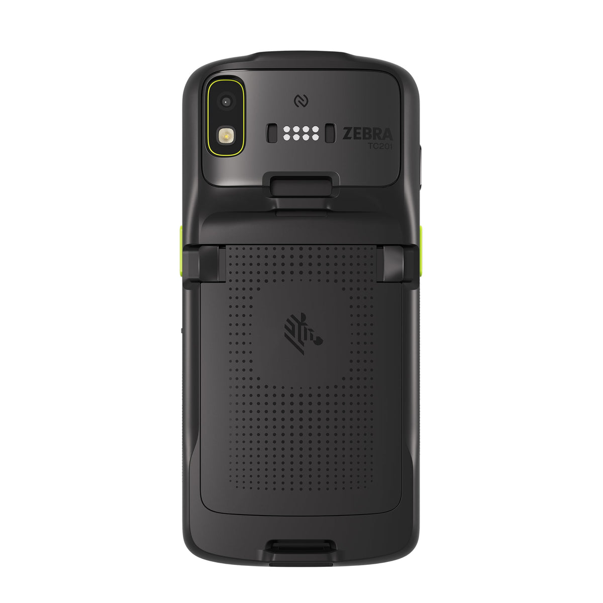 Zebra TC201 TC201G-383P4BA01-A6 rugged Android mobile computer – back view with 8-pin back I/O connector