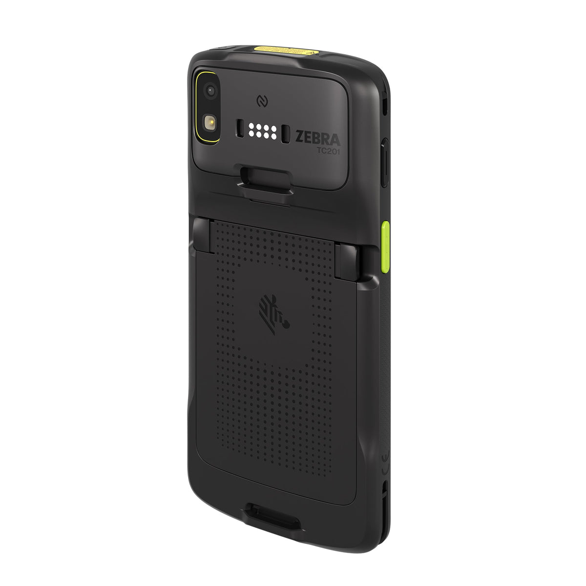 Zebra TC201 TC2010-083P4BA11-A6 rugged Android mobile computer – angled back view from the left