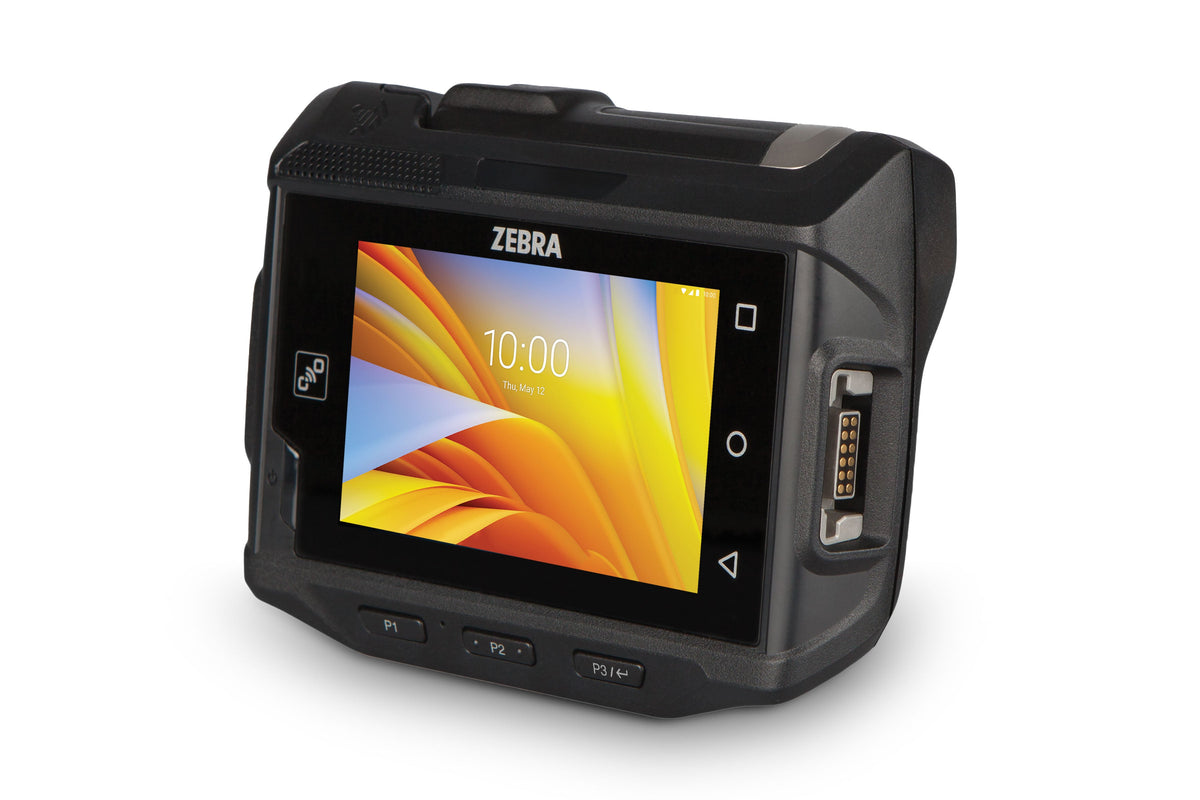 Zebra WT6300 wearable wrist computer, touch-only display (no keypad) (WT63B0-TX0QNERW) – left angled view