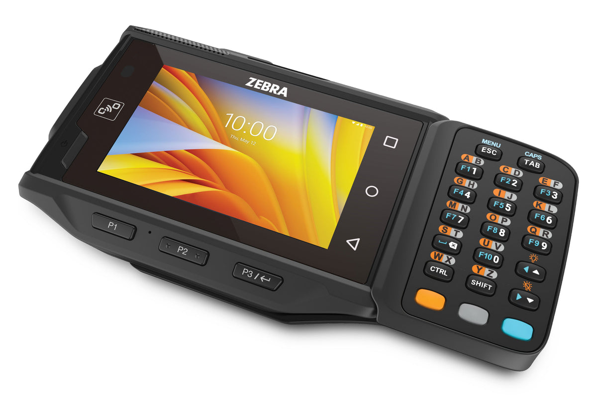 Zebra WT6300 wearable wrist computer, 20-key function alphanumeric keypad (WT63B0-KS0QNERW) – angled view